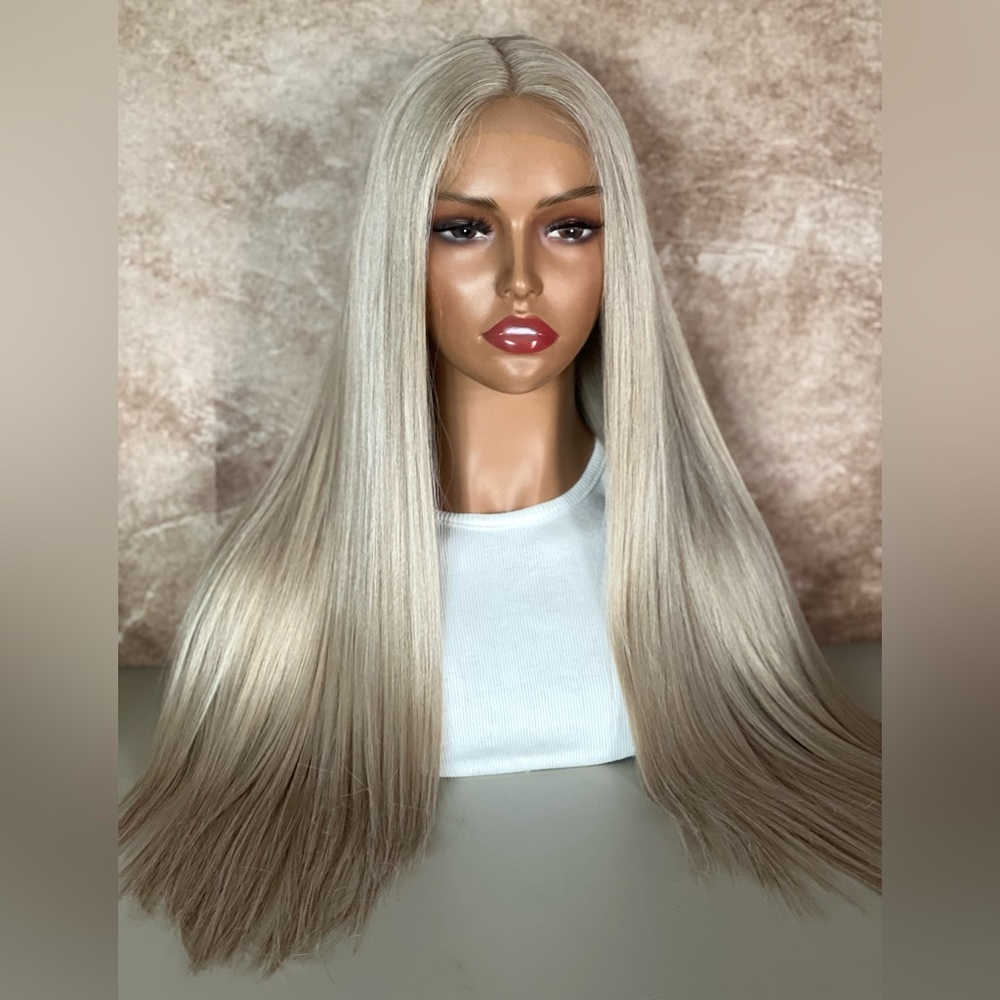Ash Blonde Straight Lace Front Wig